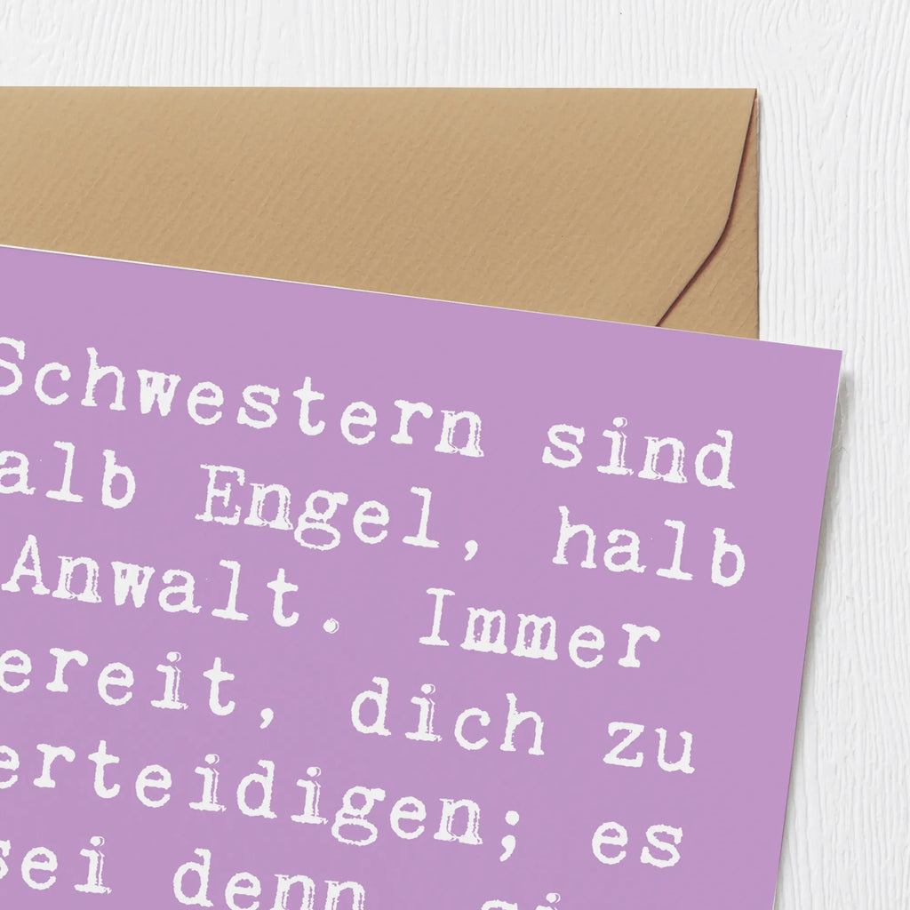 Deluxe Karte Spruch Schwesternwunder Karte, Grußkarte, Klappkarte, Einladungskarte, Glückwunschkarte, Hochzeitskarte, Geburtstagskarte, Hochwertige Grußkarte, Hochwertige Klappkarte, Familie, Vatertag, Muttertag, Bruder, Schwester, Mama, Papa, Oma, Opa