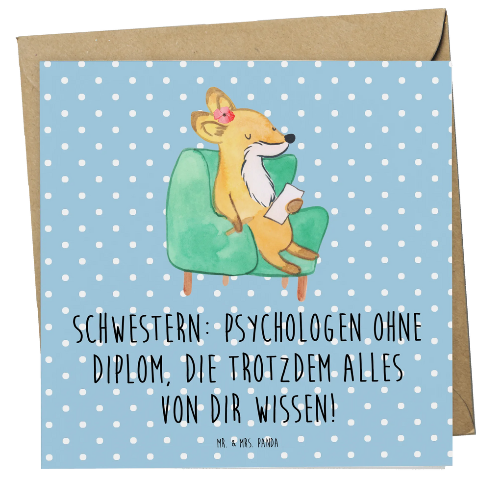 Deluxe Karte Schwestern Psychologen Karte, Grußkarte, Klappkarte, Einladungskarte, Glückwunschkarte, Hochzeitskarte, Geburtstagskarte, Hochwertige Grußkarte, Hochwertige Klappkarte, Familie, Vatertag, Muttertag, Bruder, Schwester, Mama, Papa, Oma, Opa