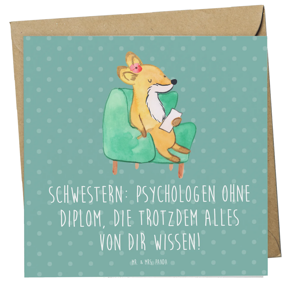 Deluxe Karte Schwestern Psychologen Karte, Grußkarte, Klappkarte, Einladungskarte, Glückwunschkarte, Hochzeitskarte, Geburtstagskarte, Hochwertige Grußkarte, Hochwertige Klappkarte, Familie, Vatertag, Muttertag, Bruder, Schwester, Mama, Papa, Oma, Opa