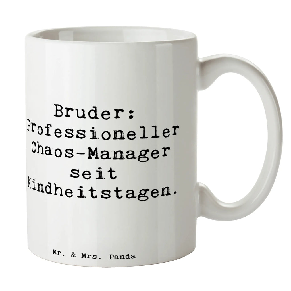 Tasse Spruch Bruder Chaos-Manager Tasse, Kaffeetasse, Teetasse, Becher, Kaffeebecher, Teebecher, Keramiktasse, Porzellantasse, Büro Tasse, Geschenk Tasse, Tasse Sprüche, Tasse Motive, Kaffeetassen, Tasse bedrucken, Designer Tasse, Cappuccino Tassen, Schöne Teetassen, Familie, Vatertag, Muttertag, Bruder, Schwester, Mama, Papa, Oma, Opa