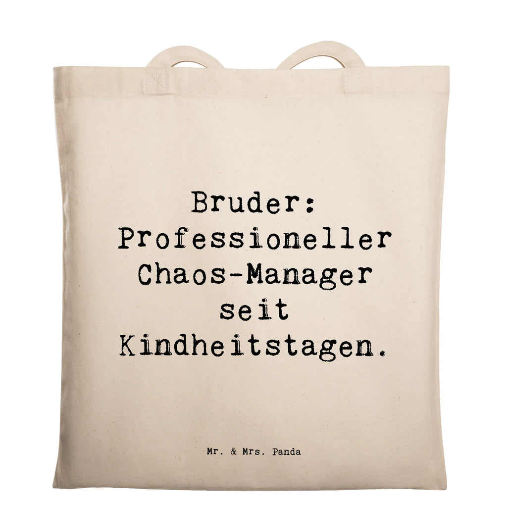 Tragetasche Spruch Bruder Chaos-Manager Beuteltasche, Beutel, Einkaufstasche, Jutebeutel, Stoffbeutel, Tasche, Shopper, Umhängetasche, Strandtasche, Schultertasche, Stofftasche, Tragetasche, Badetasche, Jutetasche, Einkaufstüte, Laptoptasche, Familie, Vatertag, Muttertag, Bruder, Schwester, Mama, Papa, Oma, Opa