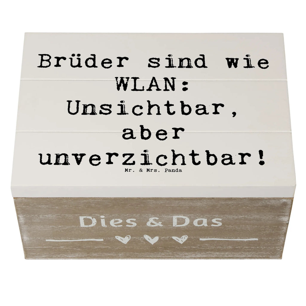 Holzkiste Spruch Brüder sind wie WLAN: Unsichtbar, aber unverzichtbar! Holzkiste, Kiste, Schatzkiste, Truhe, Schatulle, XXL, Erinnerungsbox, Erinnerungskiste, Dekokiste, Aufbewahrungsbox, Geschenkbox, Geschenkdose, Familie, Vatertag, Muttertag, Bruder, Schwester, Mama, Papa, Oma, Opa