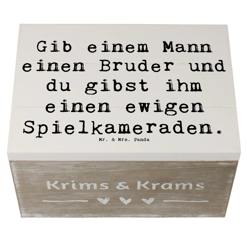 Holzkiste Spruch Bruder Spielkamerad Holzkiste, Kiste, Schatzkiste, Truhe, Schatulle, XXL, Erinnerungsbox, Erinnerungskiste, Dekokiste, Aufbewahrungsbox, Geschenkbox, Geschenkdose, Familie, Vatertag, Muttertag, Bruder, Schwester, Mama, Papa, Oma, Opa