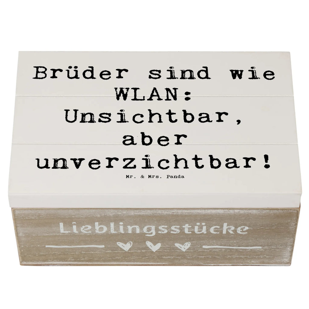 Holzkiste Spruch Brüder sind wie WLAN: Unsichtbar, aber unverzichtbar! Holzkiste, Kiste, Schatzkiste, Truhe, Schatulle, XXL, Erinnerungsbox, Erinnerungskiste, Dekokiste, Aufbewahrungsbox, Geschenkbox, Geschenkdose, Familie, Vatertag, Muttertag, Bruder, Schwester, Mama, Papa, Oma, Opa