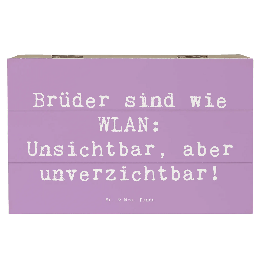 Holzkiste Spruch Brüder sind wie WLAN: Unsichtbar, aber unverzichtbar! Holzkiste, Kiste, Schatzkiste, Truhe, Schatulle, XXL, Erinnerungsbox, Erinnerungskiste, Dekokiste, Aufbewahrungsbox, Geschenkbox, Geschenkdose, Familie, Vatertag, Muttertag, Bruder, Schwester, Mama, Papa, Oma, Opa