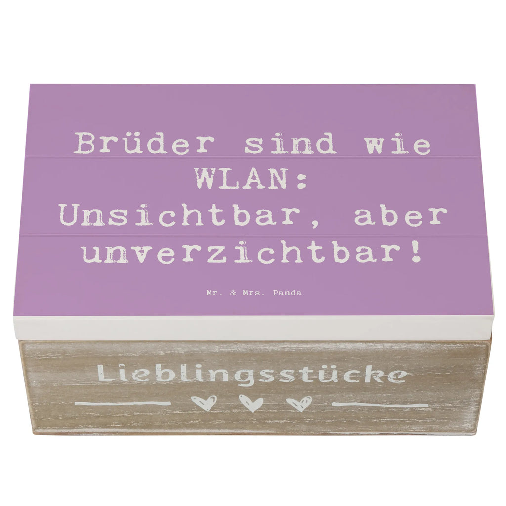 Holzkiste Spruch Brüder sind wie WLAN: Unsichtbar, aber unverzichtbar! Holzkiste, Kiste, Schatzkiste, Truhe, Schatulle, XXL, Erinnerungsbox, Erinnerungskiste, Dekokiste, Aufbewahrungsbox, Geschenkbox, Geschenkdose, Familie, Vatertag, Muttertag, Bruder, Schwester, Mama, Papa, Oma, Opa