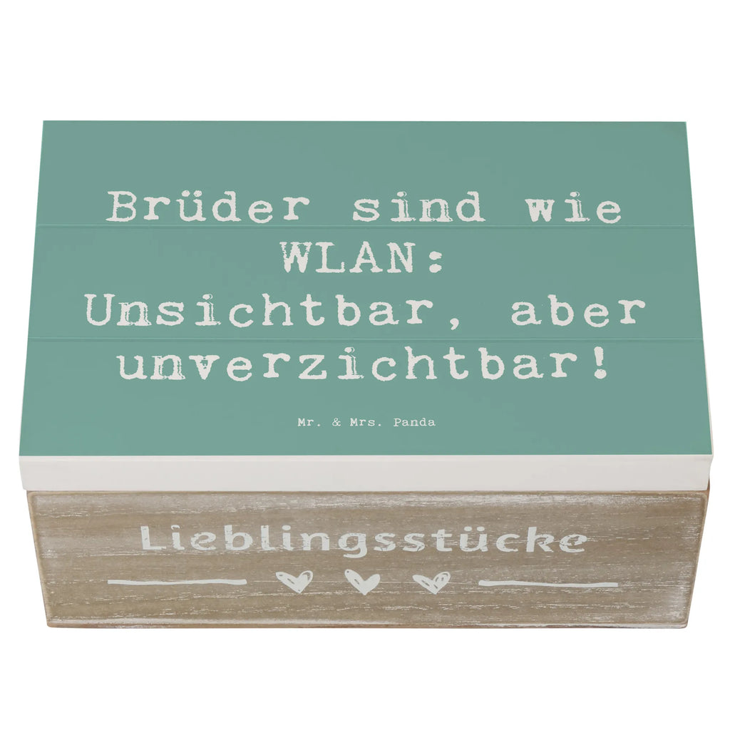 Holzkiste Spruch Brüder sind wie WLAN: Unsichtbar, aber unverzichtbar! Holzkiste, Kiste, Schatzkiste, Truhe, Schatulle, XXL, Erinnerungsbox, Erinnerungskiste, Dekokiste, Aufbewahrungsbox, Geschenkbox, Geschenkdose, Familie, Vatertag, Muttertag, Bruder, Schwester, Mama, Papa, Oma, Opa