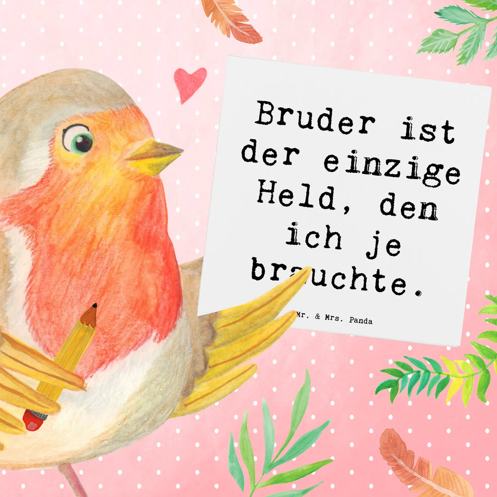 Deluxe Karte Spruch Bruder Held Karte, Grußkarte, Klappkarte, Einladungskarte, Glückwunschkarte, Hochzeitskarte, Geburtstagskarte, Hochwertige Grußkarte, Hochwertige Klappkarte, Familie, Vatertag, Muttertag, Bruder, Schwester, Mama, Papa, Oma, Opa