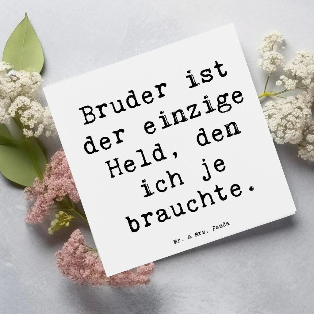 Deluxe Karte Spruch Bruder Held Karte, Grußkarte, Klappkarte, Einladungskarte, Glückwunschkarte, Hochzeitskarte, Geburtstagskarte, Hochwertige Grußkarte, Hochwertige Klappkarte, Familie, Vatertag, Muttertag, Bruder, Schwester, Mama, Papa, Oma, Opa