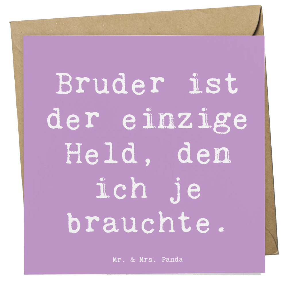 Deluxe Karte Spruch Bruder Held Karte, Grußkarte, Klappkarte, Einladungskarte, Glückwunschkarte, Hochzeitskarte, Geburtstagskarte, Hochwertige Grußkarte, Hochwertige Klappkarte, Familie, Vatertag, Muttertag, Bruder, Schwester, Mama, Papa, Oma, Opa