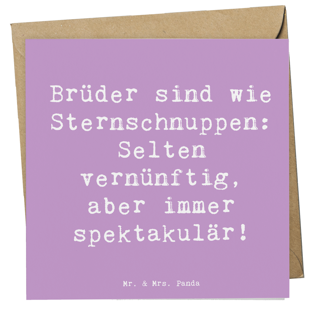 Deluxe Karte Spruch Brüder Sternschnuppen Karte, Grußkarte, Klappkarte, Einladungskarte, Glückwunschkarte, Hochzeitskarte, Geburtstagskarte, Hochwertige Grußkarte, Hochwertige Klappkarte, Familie, Vatertag, Muttertag, Bruder, Schwester, Mama, Papa, Oma, Opa