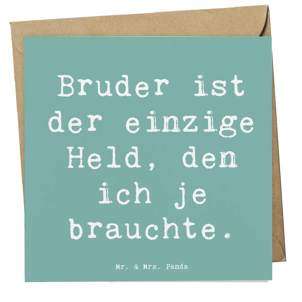 Deluxe Karte Spruch Bruder Held Karte, Grußkarte, Klappkarte, Einladungskarte, Glückwunschkarte, Hochzeitskarte, Geburtstagskarte, Hochwertige Grußkarte, Hochwertige Klappkarte, Familie, Vatertag, Muttertag, Bruder, Schwester, Mama, Papa, Oma, Opa