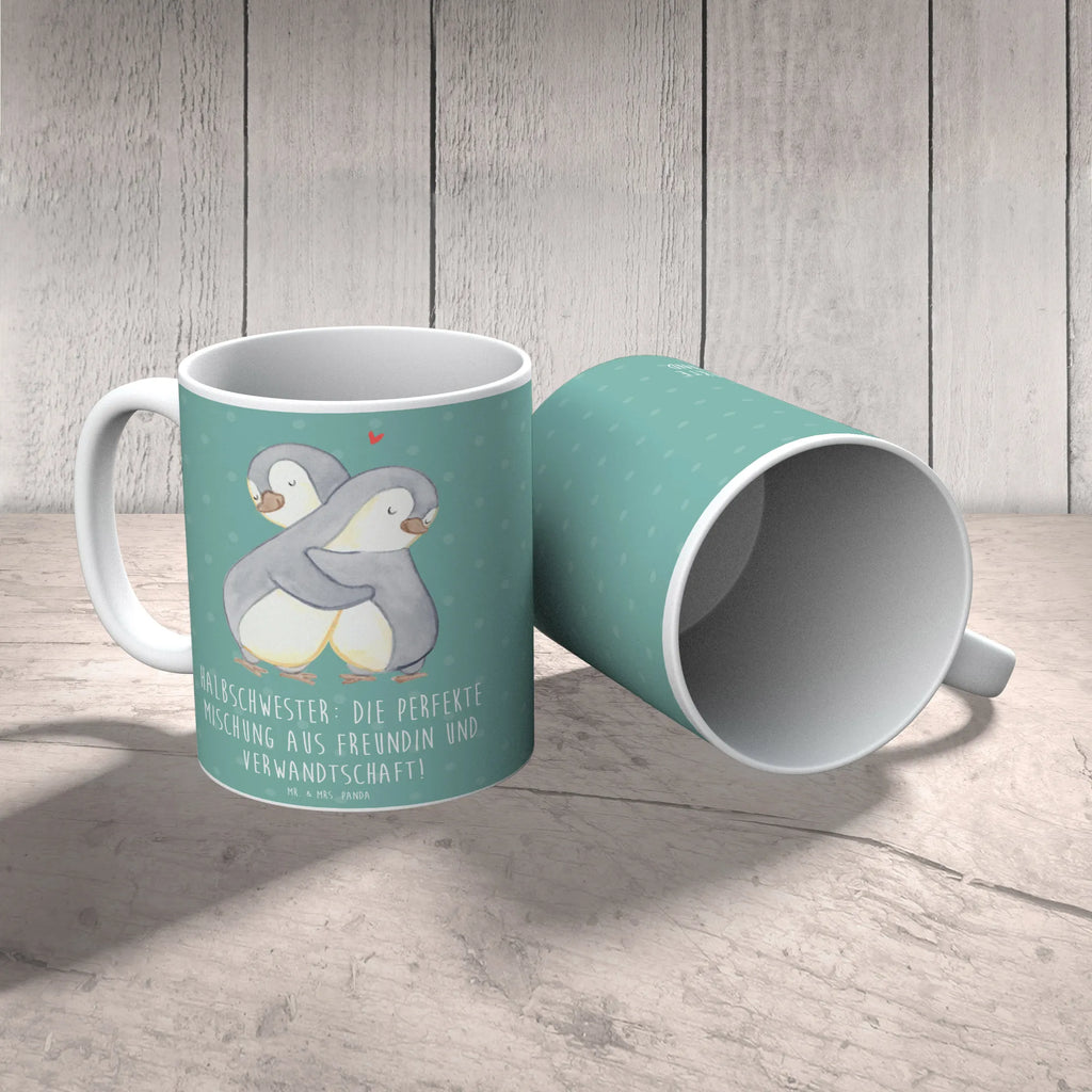 Tasse Halbschwester Glück Tasse, Kaffeetasse, Teetasse, Becher, Kaffeebecher, Teebecher, Keramiktasse, Porzellantasse, Büro Tasse, Geschenk Tasse, Tasse Sprüche, Tasse Motive, Kaffeetassen, Tasse bedrucken, Designer Tasse, Cappuccino Tassen, Schöne Teetassen, Familie, Vatertag, Muttertag, Bruder, Schwester, Mama, Papa, Oma, Opa