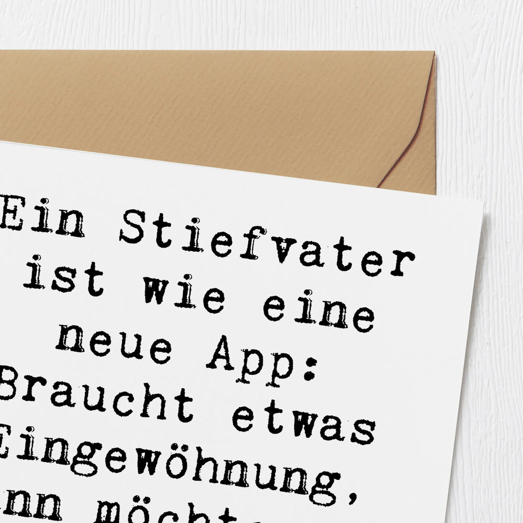 Deluxe Karte Spruch Stiefvater Liebe Karte, Grußkarte, Klappkarte, Einladungskarte, Glückwunschkarte, Hochzeitskarte, Geburtstagskarte, Hochwertige Grußkarte, Hochwertige Klappkarte, Familie, Vatertag, Muttertag, Bruder, Schwester, Mama, Papa, Oma, Opa