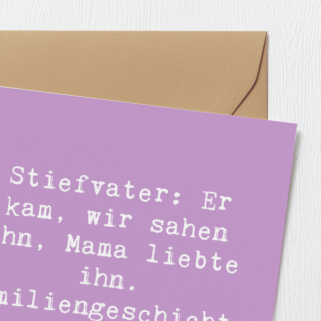 Deluxe Karte Spruch Stiefvater Liebe Karte, Grußkarte, Klappkarte, Einladungskarte, Glückwunschkarte, Hochzeitskarte, Geburtstagskarte, Hochwertige Grußkarte, Hochwertige Klappkarte, Familie, Vatertag, Muttertag, Bruder, Schwester, Mama, Papa, Oma, Opa