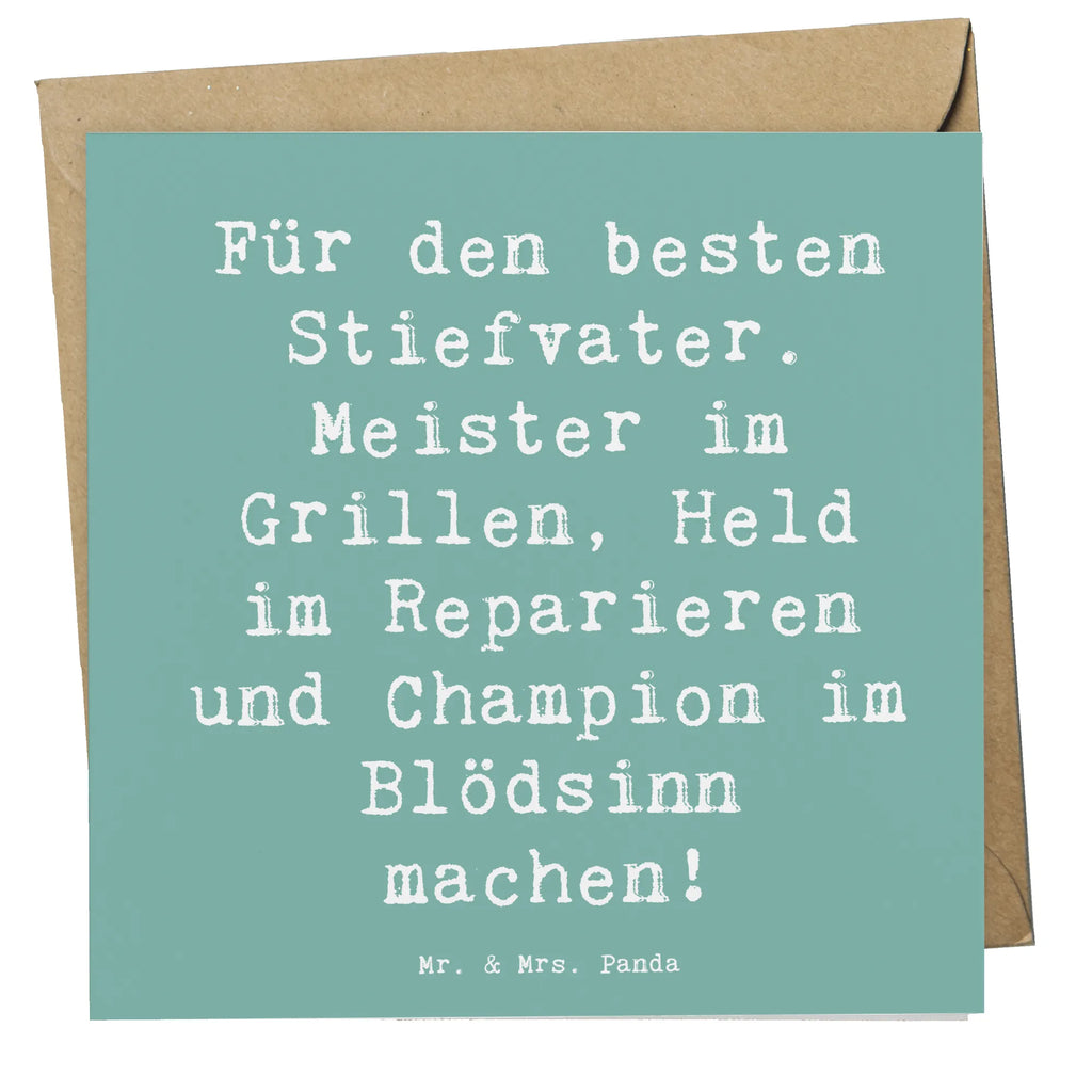 Deluxe Karte Spruch Bester Stiefvater Karte, Grußkarte, Klappkarte, Einladungskarte, Glückwunschkarte, Hochzeitskarte, Geburtstagskarte, Hochwertige Grußkarte, Hochwertige Klappkarte, Familie, Vatertag, Muttertag, Bruder, Schwester, Mama, Papa, Oma, Opa