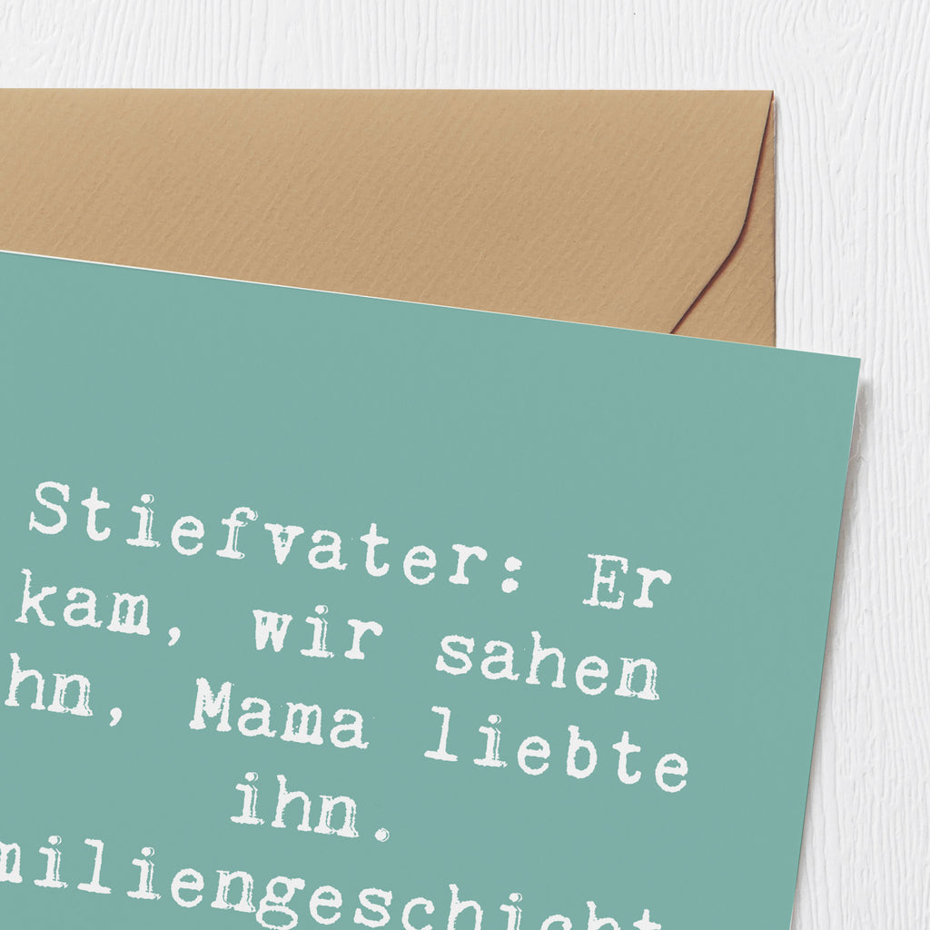 Deluxe Karte Spruch Stiefvater Liebe Karte, Grußkarte, Klappkarte, Einladungskarte, Glückwunschkarte, Hochzeitskarte, Geburtstagskarte, Hochwertige Grußkarte, Hochwertige Klappkarte, Familie, Vatertag, Muttertag, Bruder, Schwester, Mama, Papa, Oma, Opa