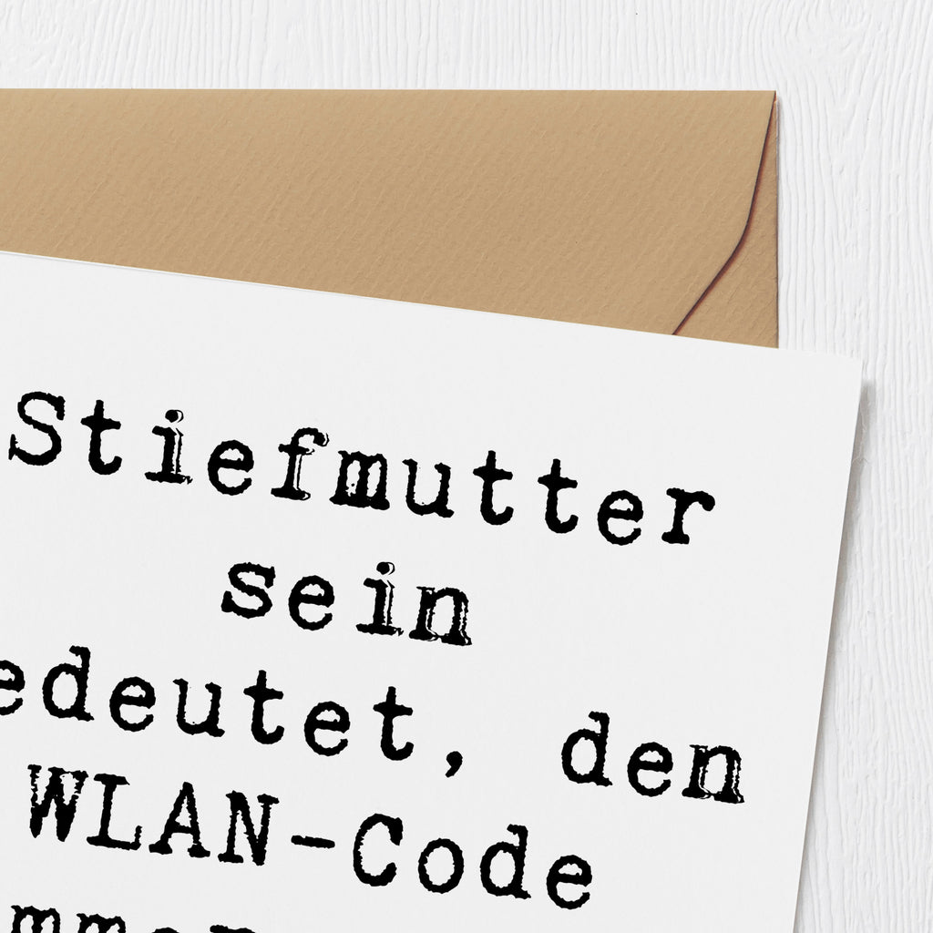 Deluxe Karte Spruch Stiefmutter Heldin Karte, Grußkarte, Klappkarte, Einladungskarte, Glückwunschkarte, Hochzeitskarte, Geburtstagskarte, Hochwertige Grußkarte, Hochwertige Klappkarte, Familie, Vatertag, Muttertag, Bruder, Schwester, Mama, Papa, Oma, Opa