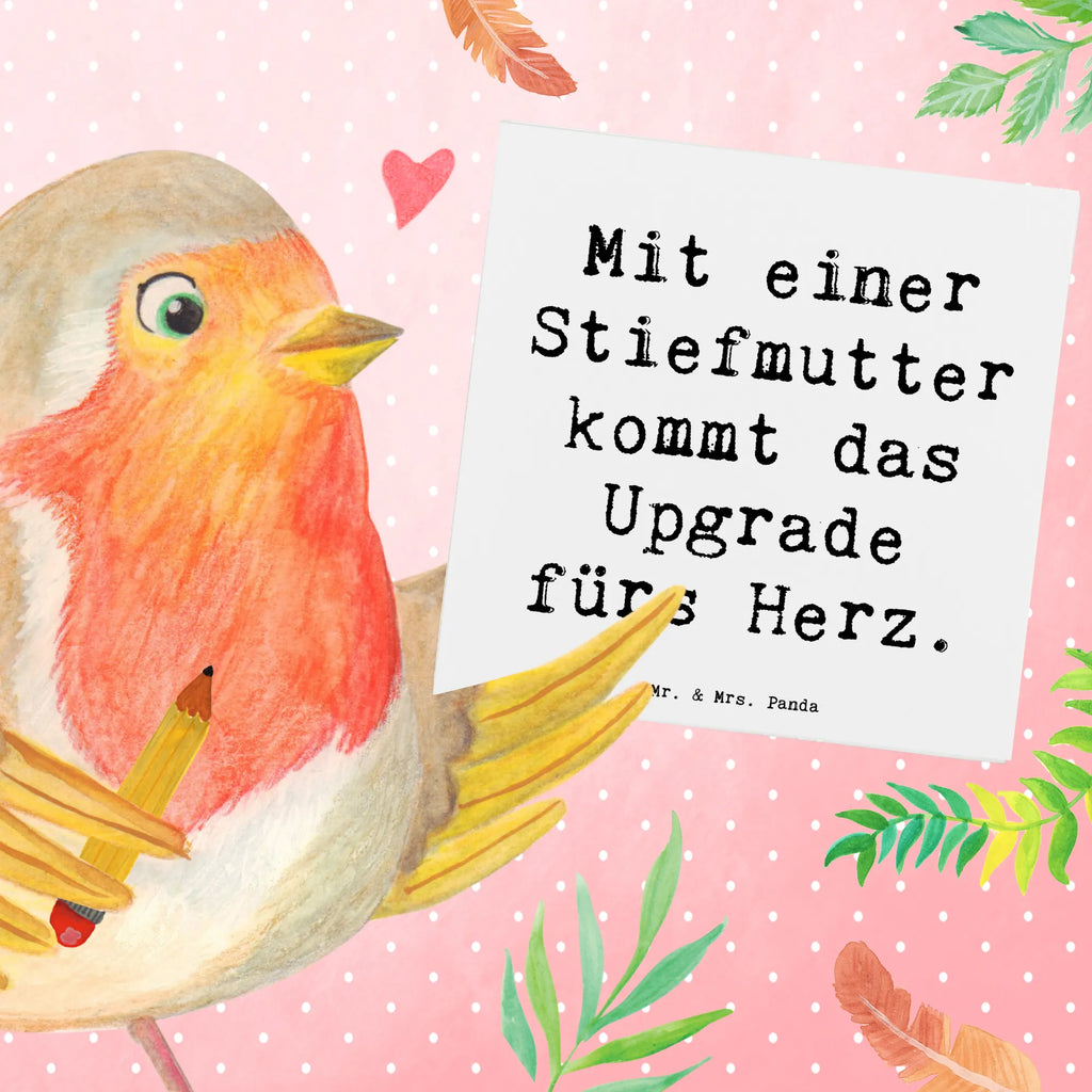 Deluxe Karte Spruch Herz Stiefmutter Karte, Grußkarte, Klappkarte, Einladungskarte, Glückwunschkarte, Hochzeitskarte, Geburtstagskarte, Hochwertige Grußkarte, Hochwertige Klappkarte, Familie, Vatertag, Muttertag, Bruder, Schwester, Mama, Papa, Oma, Opa