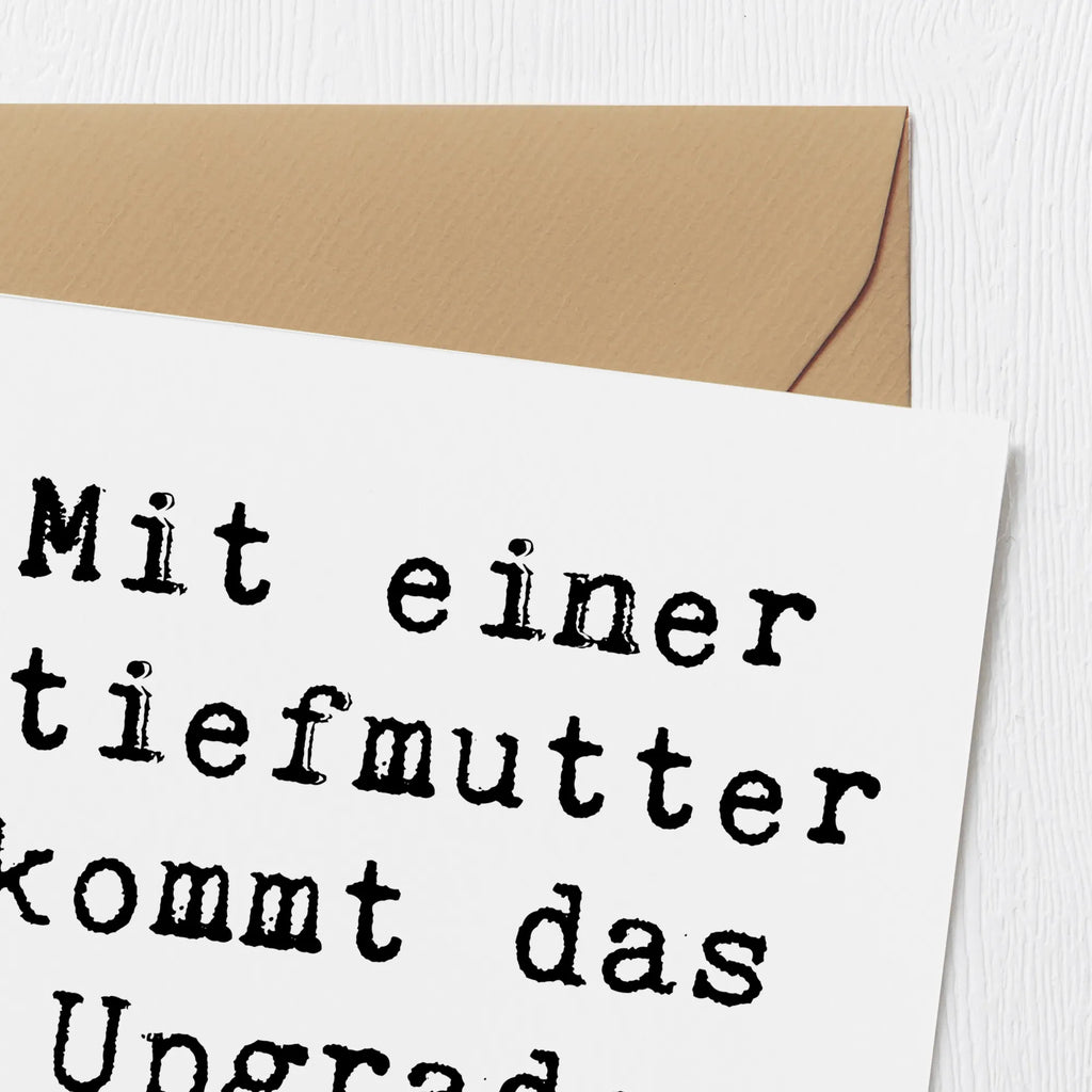 Deluxe Karte Spruch Herz Stiefmutter Karte, Grußkarte, Klappkarte, Einladungskarte, Glückwunschkarte, Hochzeitskarte, Geburtstagskarte, Hochwertige Grußkarte, Hochwertige Klappkarte, Familie, Vatertag, Muttertag, Bruder, Schwester, Mama, Papa, Oma, Opa