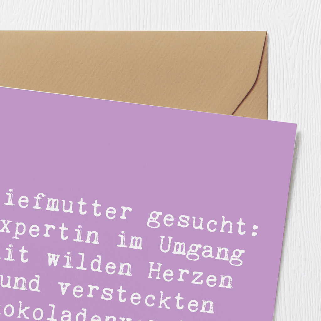 Deluxe Karte Spruch Stiefmutter Expertin Karte, Grußkarte, Klappkarte, Einladungskarte, Glückwunschkarte, Hochzeitskarte, Geburtstagskarte, Hochwertige Grußkarte, Hochwertige Klappkarte, Familie, Vatertag, Muttertag, Bruder, Schwester, Mama, Papa, Oma, Opa