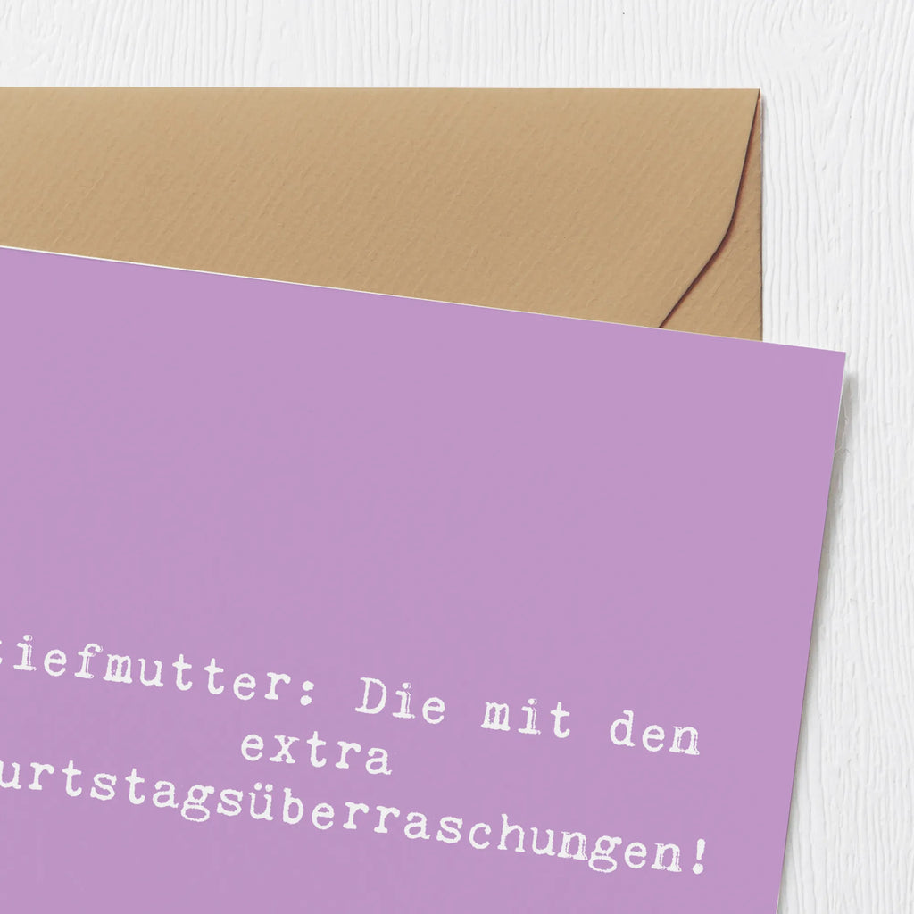 Deluxe Karte Spruch Stiefmutter Überraschungen Karte, Grußkarte, Klappkarte, Einladungskarte, Glückwunschkarte, Hochzeitskarte, Geburtstagskarte, Hochwertige Grußkarte, Hochwertige Klappkarte, Familie, Vatertag, Muttertag, Bruder, Schwester, Mama, Papa, Oma, Opa