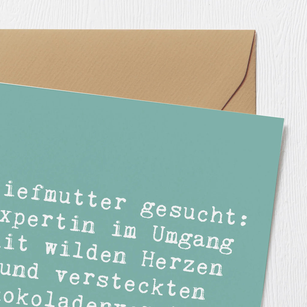 Deluxe Karte Spruch Stiefmutter Expertin Karte, Grußkarte, Klappkarte, Einladungskarte, Glückwunschkarte, Hochzeitskarte, Geburtstagskarte, Hochwertige Grußkarte, Hochwertige Klappkarte, Familie, Vatertag, Muttertag, Bruder, Schwester, Mama, Papa, Oma, Opa