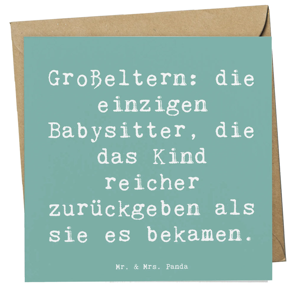 Deluxe Karte Spruch Großeltern Babysitter Karte, Grußkarte, Klappkarte, Einladungskarte, Glückwunschkarte, Hochzeitskarte, Geburtstagskarte, Hochwertige Grußkarte, Hochwertige Klappkarte, Familie, Vatertag, Muttertag, Bruder, Schwester, Mama, Papa, Oma, Opa