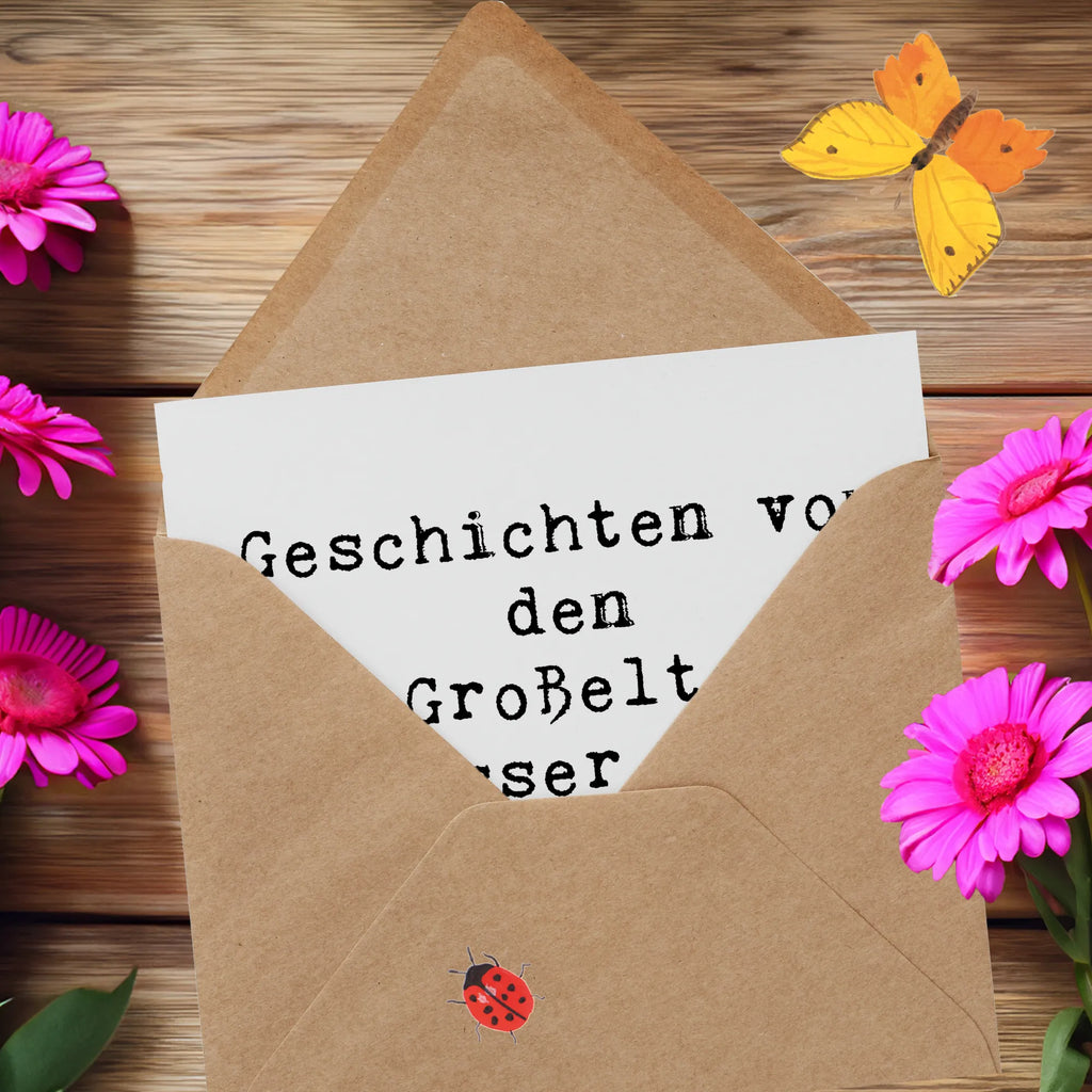 Deluxe Karte Spruch Ur-Großeltern Geschichten Karte, Grußkarte, Klappkarte, Einladungskarte, Glückwunschkarte, Hochzeitskarte, Geburtstagskarte, Hochwertige Grußkarte, Hochwertige Klappkarte, Familie, Vatertag, Muttertag, Bruder, Schwester, Mama, Papa, Oma, Opa