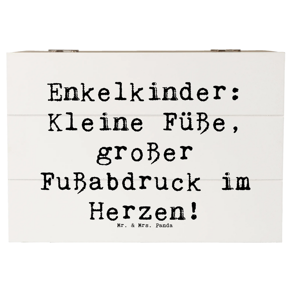 Holzkiste Spruch Enkelkinder Fußabdruck Holzkiste, Kiste, Schatzkiste, Truhe, Schatulle, XXL, Erinnerungsbox, Erinnerungskiste, Dekokiste, Aufbewahrungsbox, Geschenkbox, Geschenkdose, Familie, Vatertag, Muttertag, Bruder, Schwester, Mama, Papa, Oma, Opa