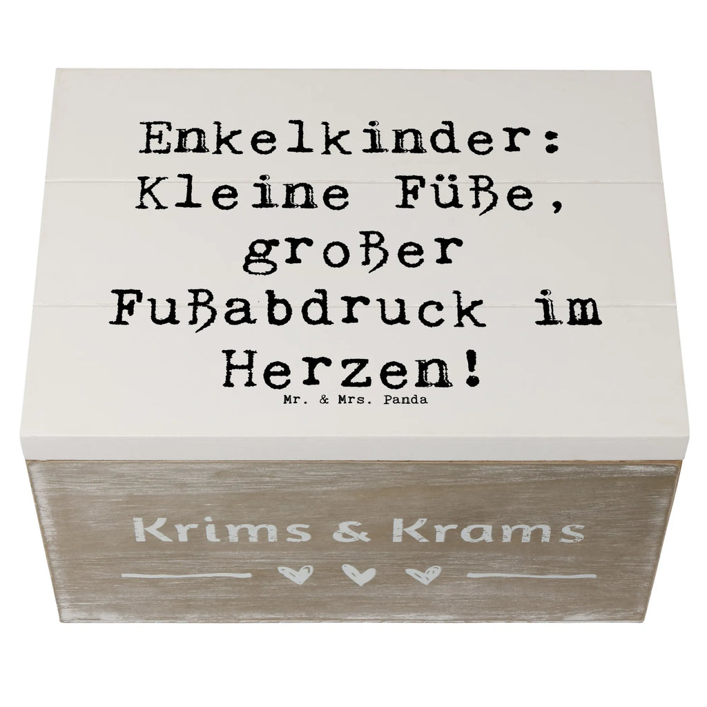 Holzkiste Spruch Enkelkinder Fußabdruck Holzkiste, Kiste, Schatzkiste, Truhe, Schatulle, XXL, Erinnerungsbox, Erinnerungskiste, Dekokiste, Aufbewahrungsbox, Geschenkbox, Geschenkdose, Familie, Vatertag, Muttertag, Bruder, Schwester, Mama, Papa, Oma, Opa