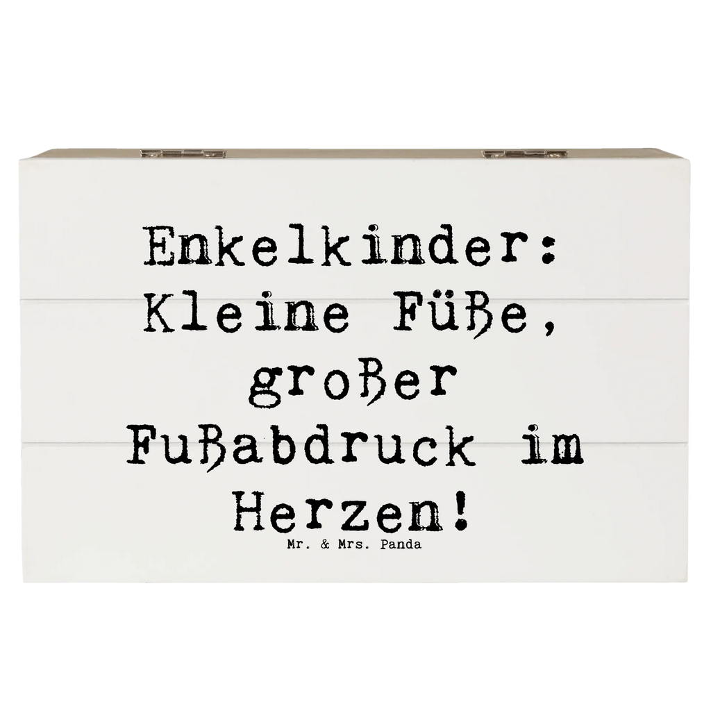 Holzkiste Spruch Enkelkinder Fußabdruck Holzkiste, Kiste, Schatzkiste, Truhe, Schatulle, XXL, Erinnerungsbox, Erinnerungskiste, Dekokiste, Aufbewahrungsbox, Geschenkbox, Geschenkdose, Familie, Vatertag, Muttertag, Bruder, Schwester, Mama, Papa, Oma, Opa