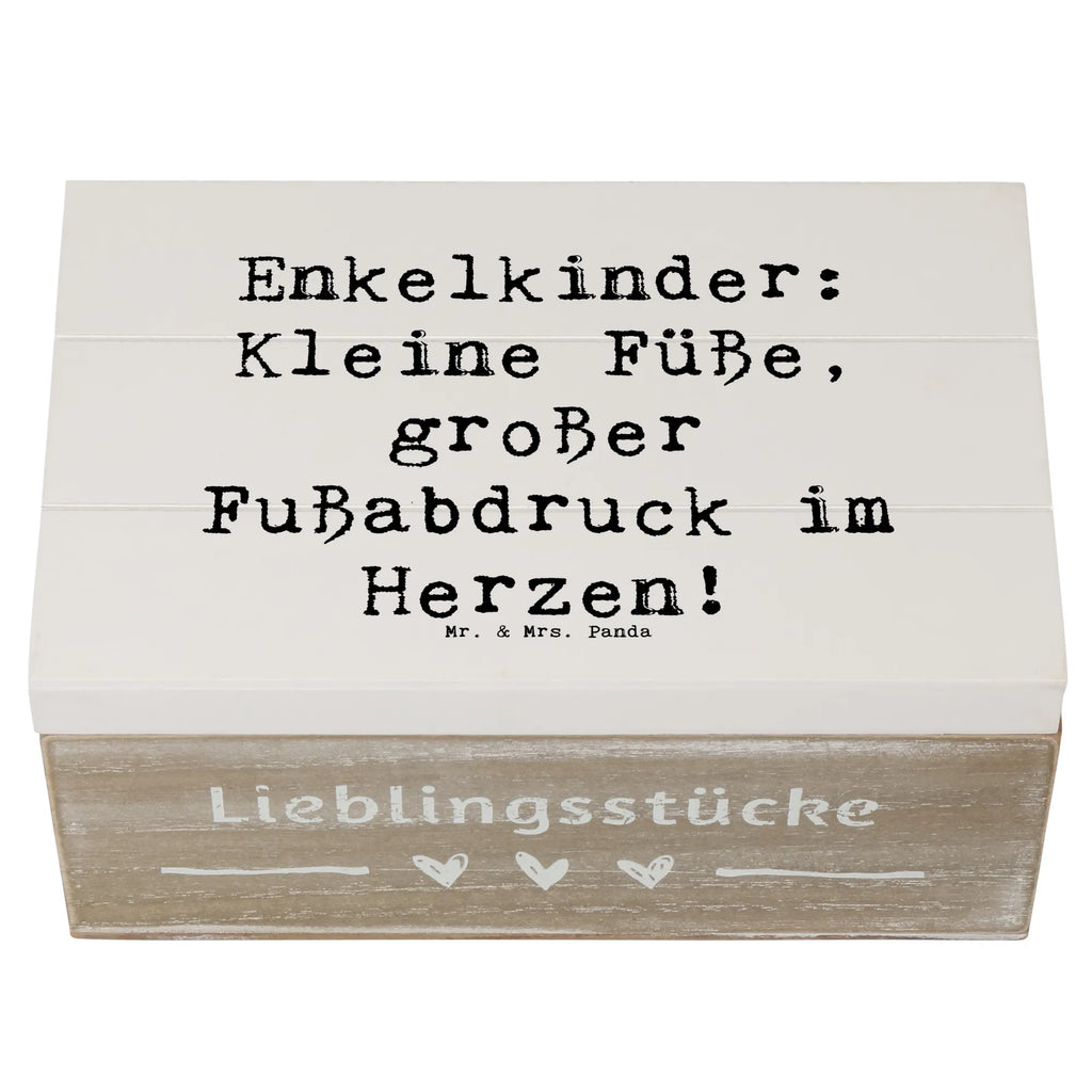 Holzkiste Spruch Enkelkinder Fußabdruck Holzkiste, Kiste, Schatzkiste, Truhe, Schatulle, XXL, Erinnerungsbox, Erinnerungskiste, Dekokiste, Aufbewahrungsbox, Geschenkbox, Geschenkdose, Familie, Vatertag, Muttertag, Bruder, Schwester, Mama, Papa, Oma, Opa