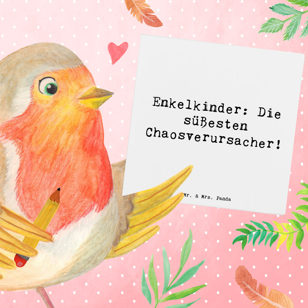 Deluxe Karte Spruch Enkelkinder: Die süßesten Chaosverursacher! Karte, Grußkarte, Klappkarte, Einladungskarte, Glückwunschkarte, Hochzeitskarte, Geburtstagskarte, Hochwertige Grußkarte, Hochwertige Klappkarte, Familie, Vatertag, Muttertag, Bruder, Schwester, Mama, Papa, Oma, Opa