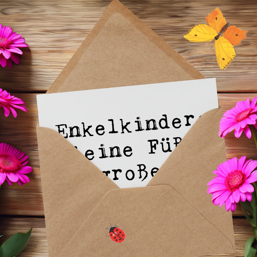 Deluxe Karte Spruch Enkelkinder Fußabdruck Karte, Grußkarte, Klappkarte, Einladungskarte, Glückwunschkarte, Hochzeitskarte, Geburtstagskarte, Hochwertige Grußkarte, Hochwertige Klappkarte, Familie, Vatertag, Muttertag, Bruder, Schwester, Mama, Papa, Oma, Opa