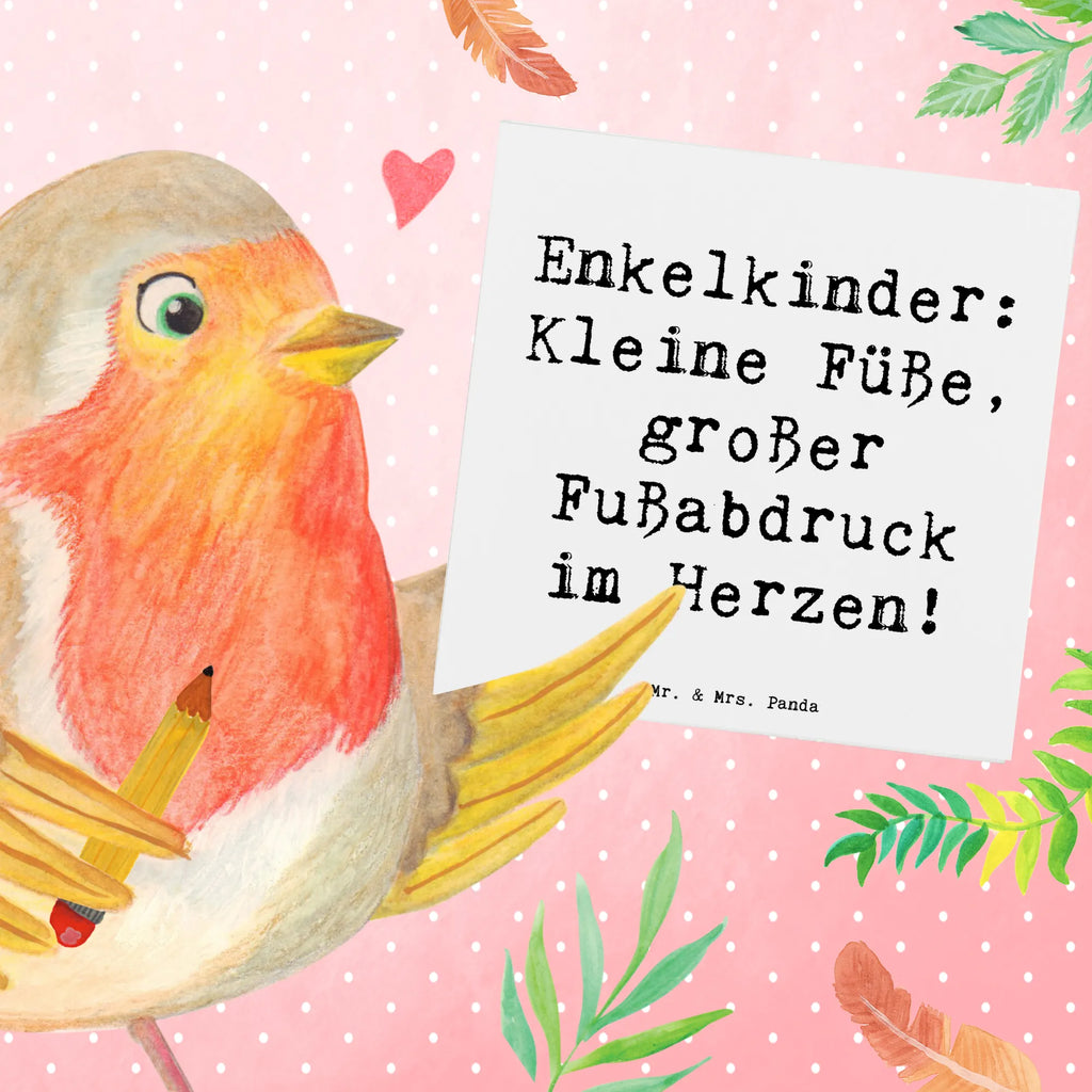 Deluxe Karte Spruch Enkelkinder Fußabdruck Karte, Grußkarte, Klappkarte, Einladungskarte, Glückwunschkarte, Hochzeitskarte, Geburtstagskarte, Hochwertige Grußkarte, Hochwertige Klappkarte, Familie, Vatertag, Muttertag, Bruder, Schwester, Mama, Papa, Oma, Opa