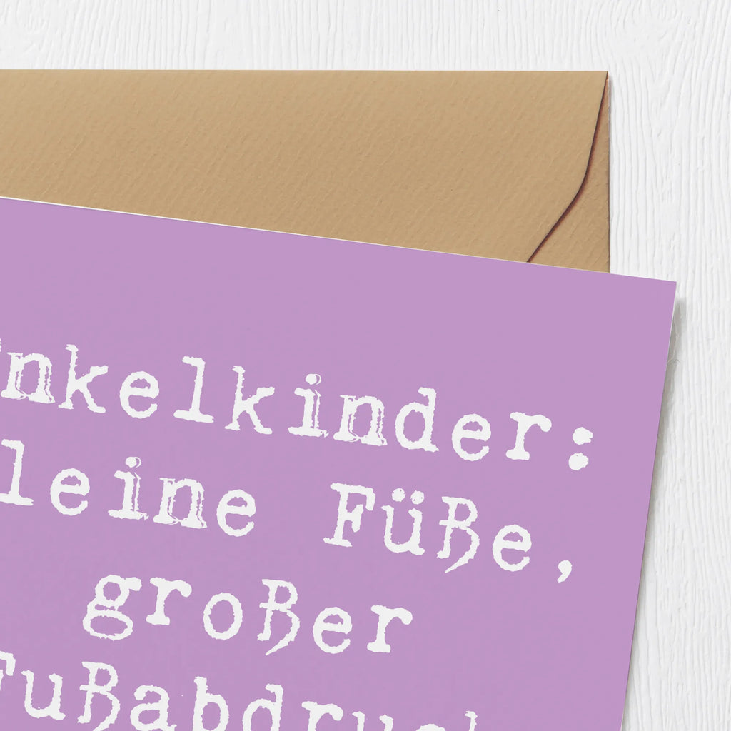 Deluxe Karte Spruch Enkelkinder Fußabdruck Karte, Grußkarte, Klappkarte, Einladungskarte, Glückwunschkarte, Hochzeitskarte, Geburtstagskarte, Hochwertige Grußkarte, Hochwertige Klappkarte, Familie, Vatertag, Muttertag, Bruder, Schwester, Mama, Papa, Oma, Opa