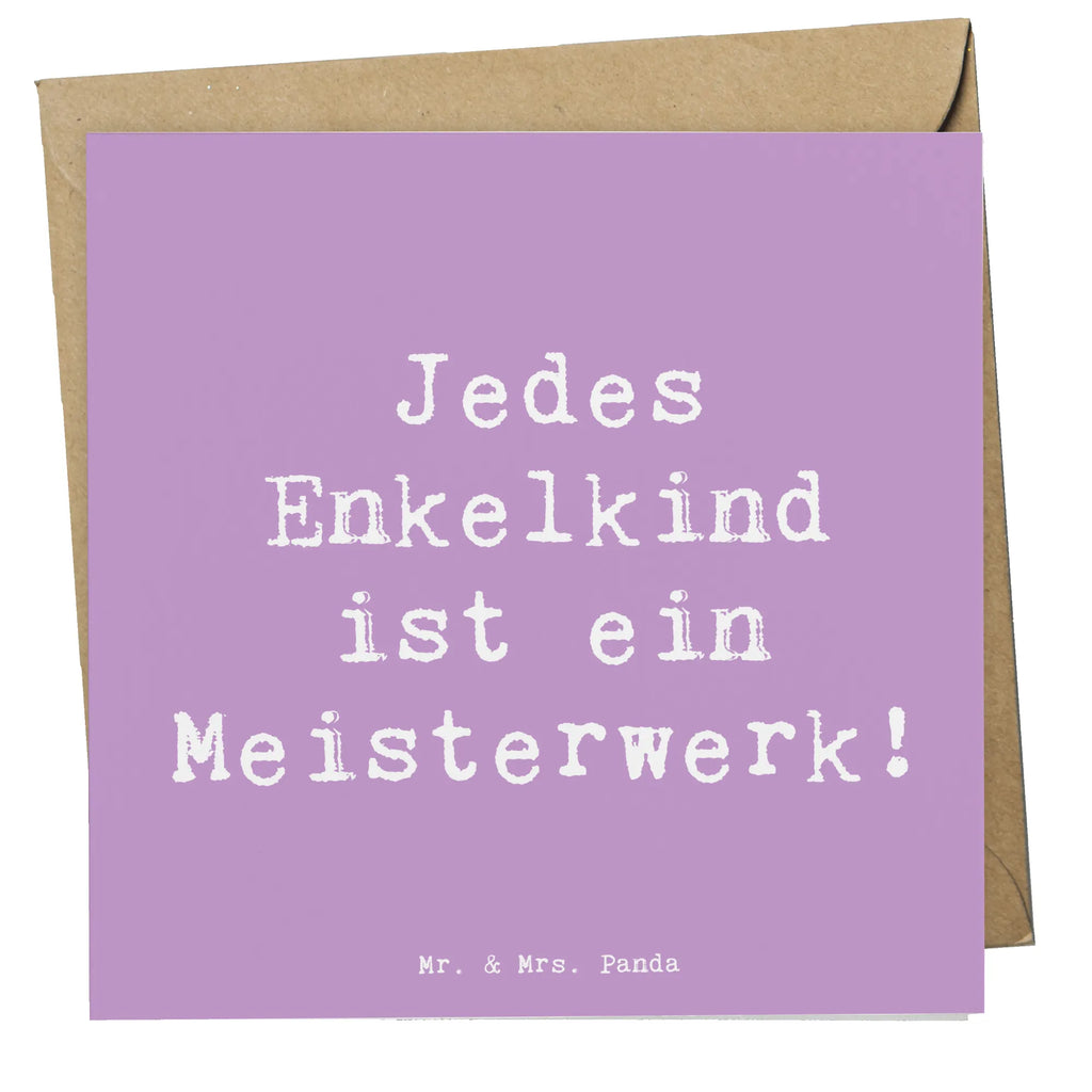 Deluxe Karte Spruch Enkelkinder Meisterwerk Karte, Grußkarte, Klappkarte, Einladungskarte, Glückwunschkarte, Hochzeitskarte, Geburtstagskarte, Hochwertige Grußkarte, Hochwertige Klappkarte, Familie, Vatertag, Muttertag, Bruder, Schwester, Mama, Papa, Oma, Opa