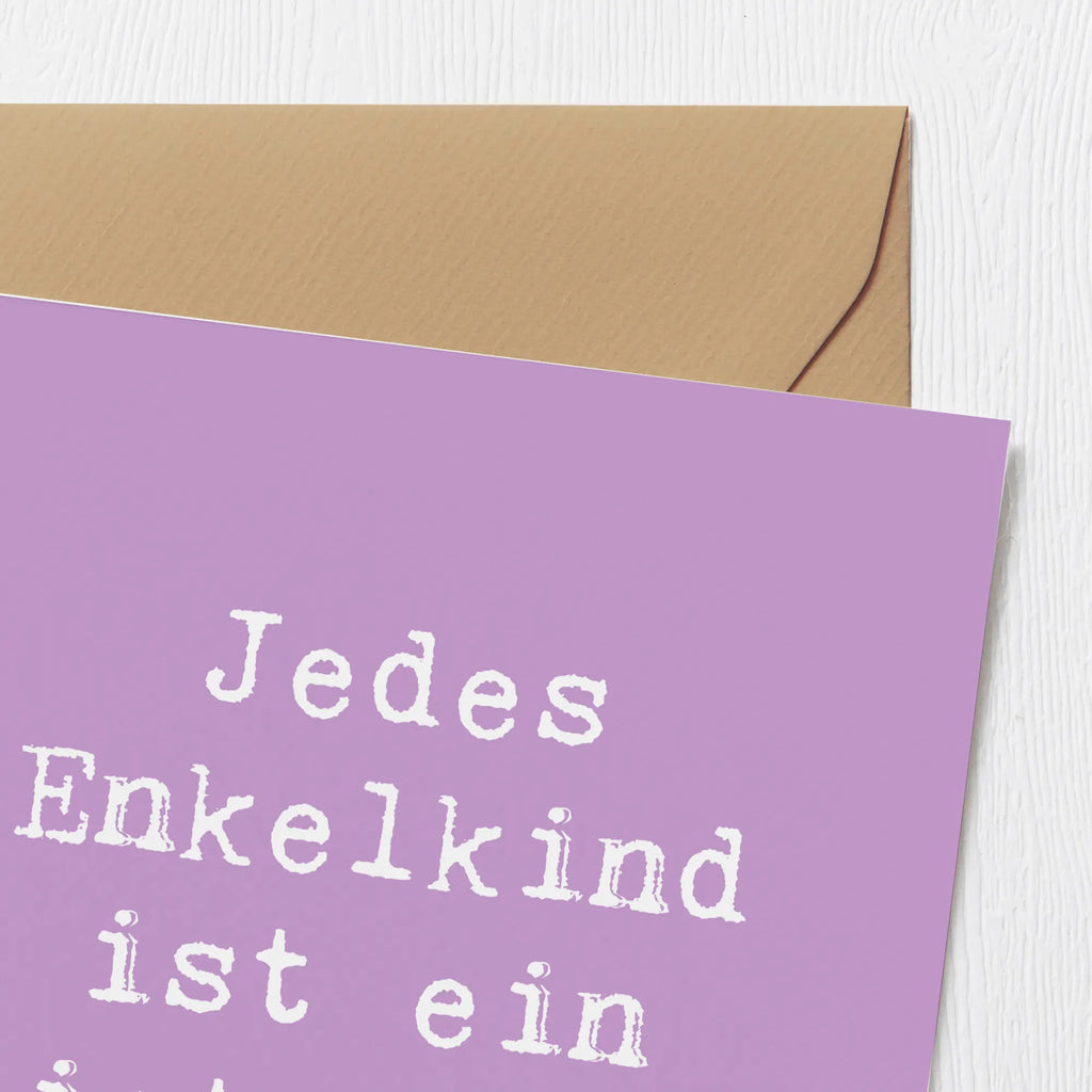 Deluxe Karte Spruch Enkelkinder Meisterwerk Karte, Grußkarte, Klappkarte, Einladungskarte, Glückwunschkarte, Hochzeitskarte, Geburtstagskarte, Hochwertige Grußkarte, Hochwertige Klappkarte, Familie, Vatertag, Muttertag, Bruder, Schwester, Mama, Papa, Oma, Opa