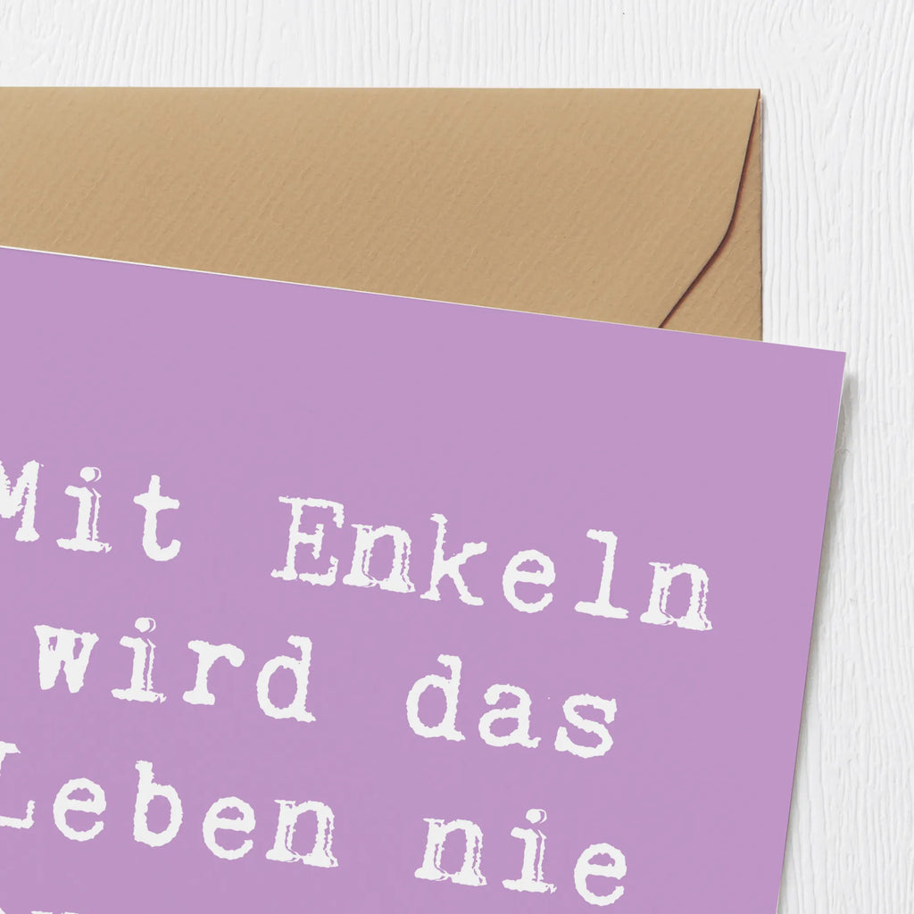 Deluxe Karte Spruch Enkelkinder Abenteuer Karte, Grußkarte, Klappkarte, Einladungskarte, Glückwunschkarte, Hochzeitskarte, Geburtstagskarte, Hochwertige Grußkarte, Hochwertige Klappkarte, Familie, Vatertag, Muttertag, Bruder, Schwester, Mama, Papa, Oma, Opa