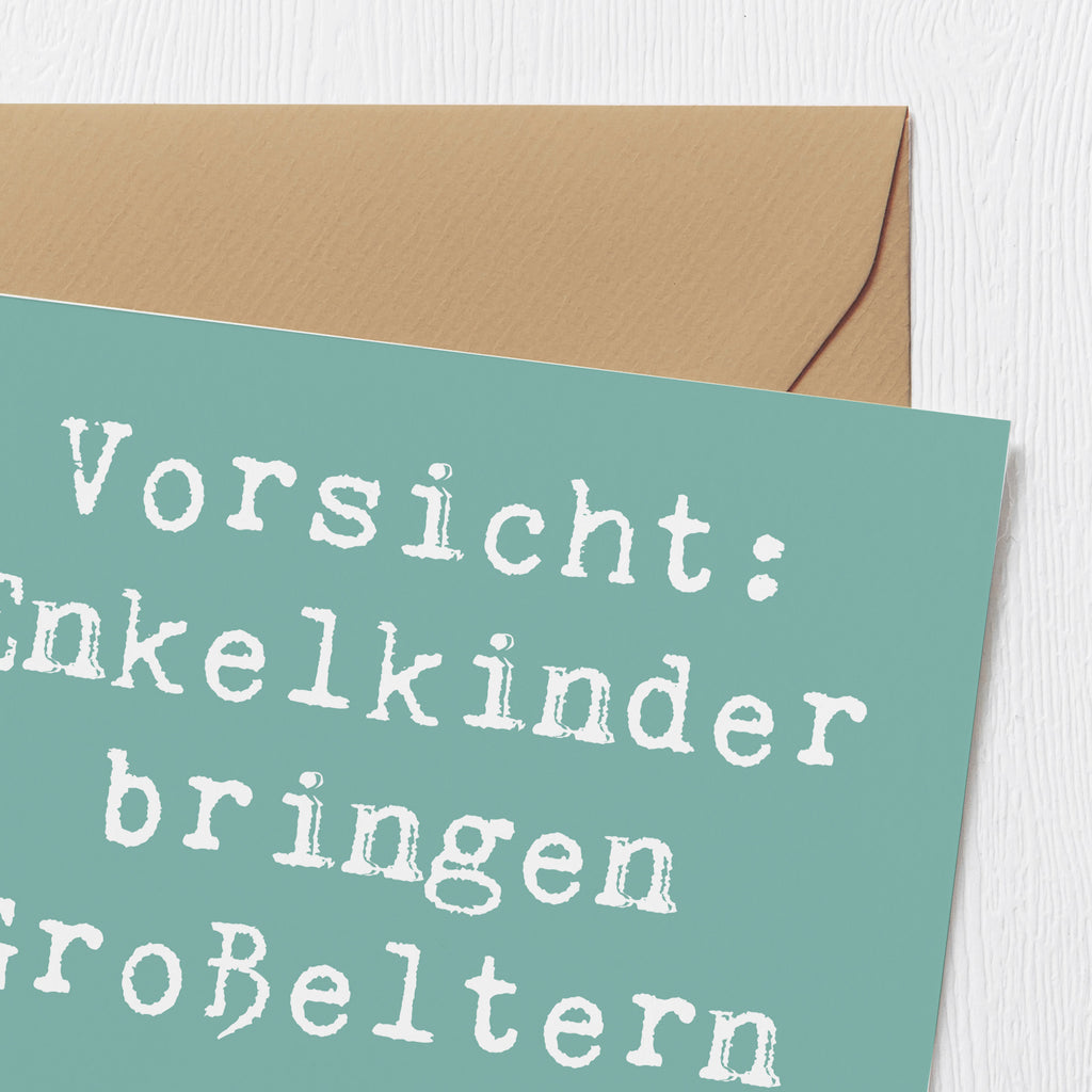 Deluxe Karte Spruch Enkelkinder Karte, Grußkarte, Klappkarte, Einladungskarte, Glückwunschkarte, Hochzeitskarte, Geburtstagskarte, Hochwertige Grußkarte, Hochwertige Klappkarte, Familie, Vatertag, Muttertag, Bruder, Schwester, Mama, Papa, Oma, Opa