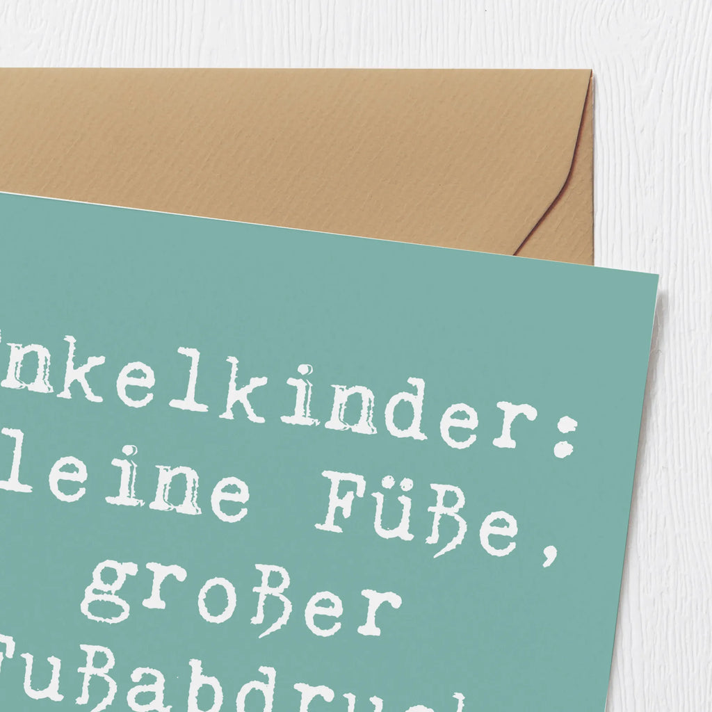 Deluxe Karte Spruch Enkelkinder Fußabdruck Karte, Grußkarte, Klappkarte, Einladungskarte, Glückwunschkarte, Hochzeitskarte, Geburtstagskarte, Hochwertige Grußkarte, Hochwertige Klappkarte, Familie, Vatertag, Muttertag, Bruder, Schwester, Mama, Papa, Oma, Opa