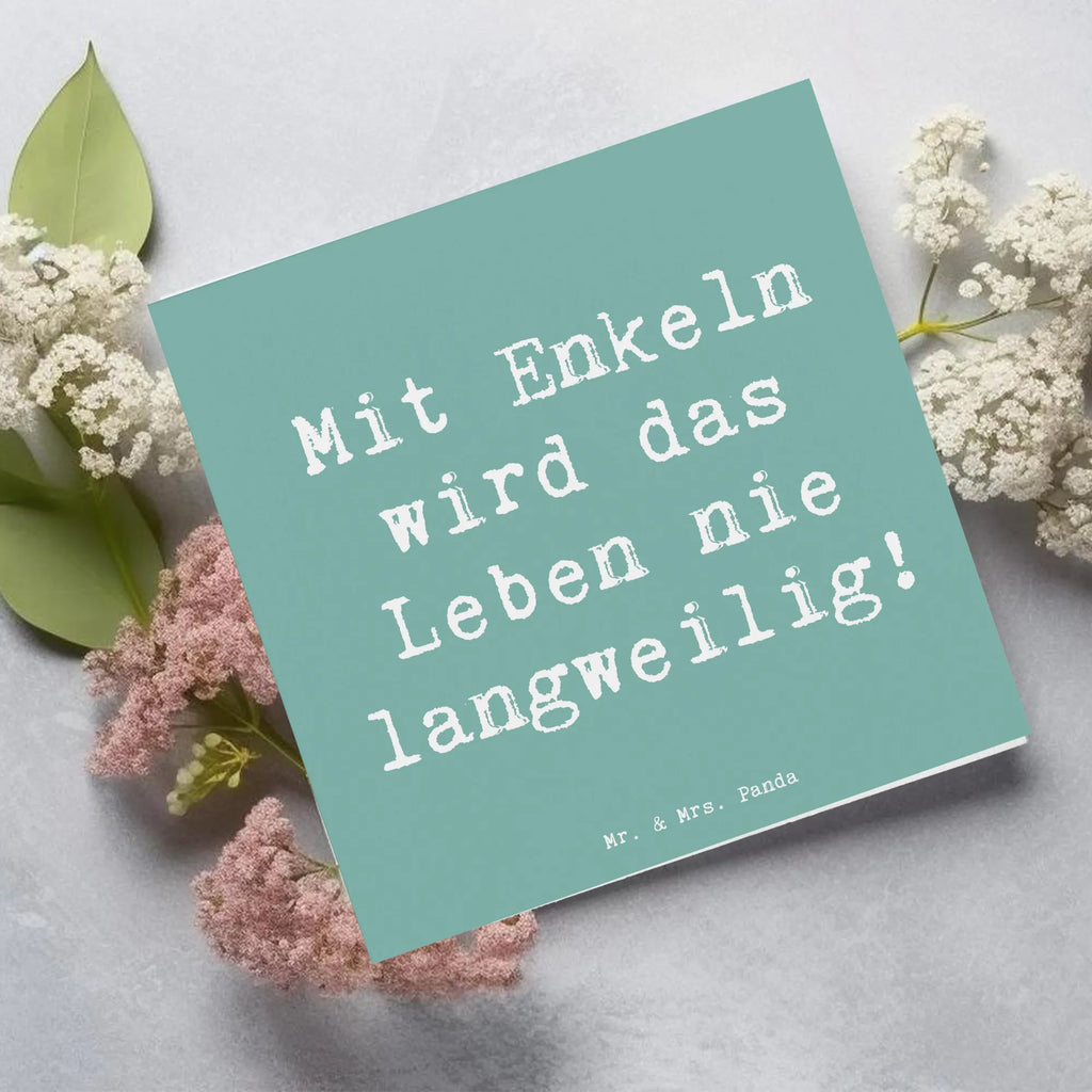 Deluxe Karte Spruch Enkelkinder Abenteuer Karte, Grußkarte, Klappkarte, Einladungskarte, Glückwunschkarte, Hochzeitskarte, Geburtstagskarte, Hochwertige Grußkarte, Hochwertige Klappkarte, Familie, Vatertag, Muttertag, Bruder, Schwester, Mama, Papa, Oma, Opa