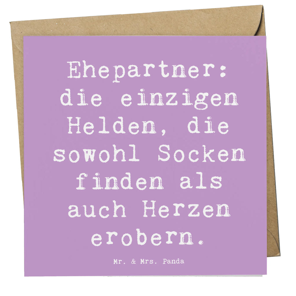 Deluxe Karte Spruch Ehepartner Helden Karte, Grußkarte, Klappkarte, Einladungskarte, Glückwunschkarte, Hochzeitskarte, Geburtstagskarte, Hochwertige Grußkarte, Hochwertige Klappkarte, Familie, Vatertag, Muttertag, Bruder, Schwester, Mama, Papa, Oma, Opa