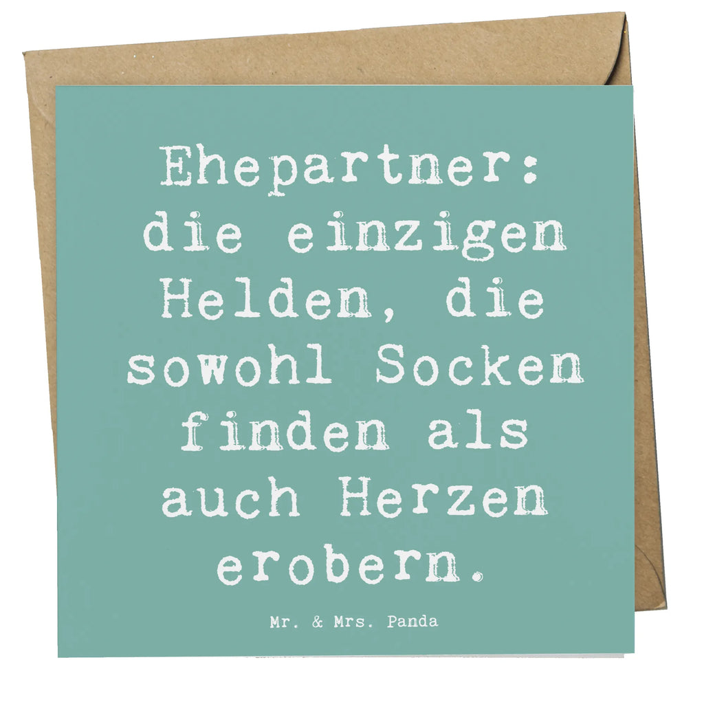 Deluxe Karte Spruch Ehepartner Helden Karte, Grußkarte, Klappkarte, Einladungskarte, Glückwunschkarte, Hochzeitskarte, Geburtstagskarte, Hochwertige Grußkarte, Hochwertige Klappkarte, Familie, Vatertag, Muttertag, Bruder, Schwester, Mama, Papa, Oma, Opa