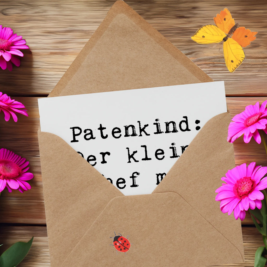 Deluxe Karte Spruch Patenkind Chef Karte, Grußkarte, Klappkarte, Einladungskarte, Glückwunschkarte, Hochzeitskarte, Geburtstagskarte, Hochwertige Grußkarte, Hochwertige Klappkarte, Familie, Vatertag, Muttertag, Bruder, Schwester, Mama, Papa, Oma, Opa