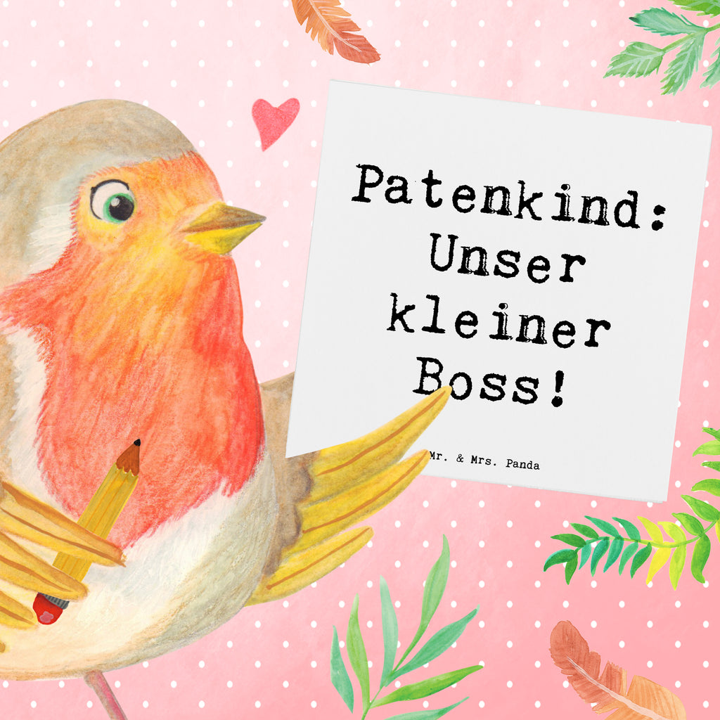 Deluxe Karte Spruch Patenkind Boss Karte, Grußkarte, Klappkarte, Einladungskarte, Glückwunschkarte, Hochzeitskarte, Geburtstagskarte, Hochwertige Grußkarte, Hochwertige Klappkarte, Familie, Vatertag, Muttertag, Bruder, Schwester, Mama, Papa, Oma, Opa