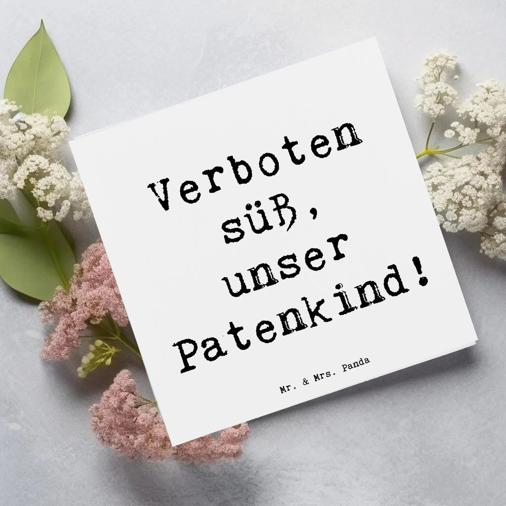 Deluxe Karte Spruch Verboten süß Patenkind Karte, Grußkarte, Klappkarte, Einladungskarte, Glückwunschkarte, Hochzeitskarte, Geburtstagskarte, Hochwertige Grußkarte, Hochwertige Klappkarte, Familie, Vatertag, Muttertag, Bruder, Schwester, Mama, Papa, Oma, Opa