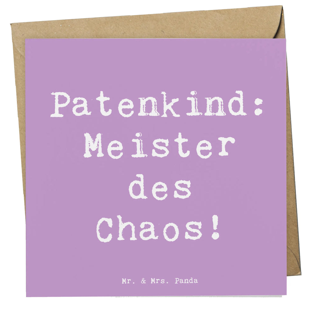 Deluxe Karte Spruch Patenkind Chaosmeister Karte, Grußkarte, Klappkarte, Einladungskarte, Glückwunschkarte, Hochzeitskarte, Geburtstagskarte, Hochwertige Grußkarte, Hochwertige Klappkarte, Familie, Vatertag, Muttertag, Bruder, Schwester, Mama, Papa, Oma, Opa