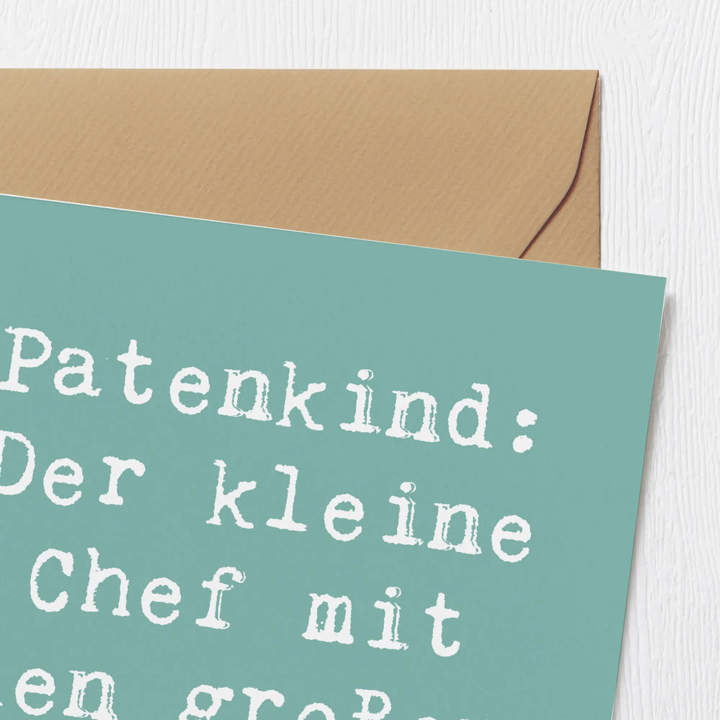 Deluxe Karte Spruch Patenkind Chef Karte, Grußkarte, Klappkarte, Einladungskarte, Glückwunschkarte, Hochzeitskarte, Geburtstagskarte, Hochwertige Grußkarte, Hochwertige Klappkarte, Familie, Vatertag, Muttertag, Bruder, Schwester, Mama, Papa, Oma, Opa